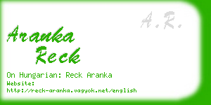 aranka reck business card